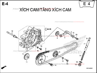 E4 – XÍCH CAM TĂNG CAM – HONDA WAVE RSX 110 (K07)