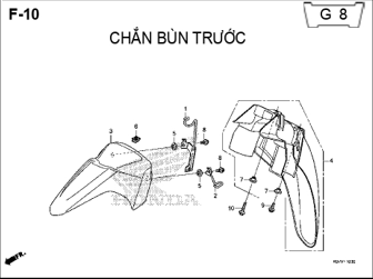 F10 – CHẮN BÙN TRƯỚC – HONDA WAVE RSX 110 (K07)