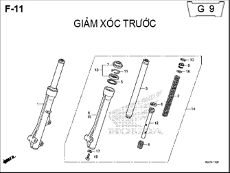 F11 – GIẢM XÓC TRƯỚC – HONDA WAVE RSX 110 (K07)