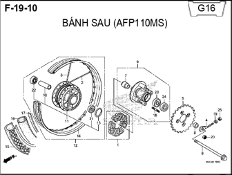 F19-10 – BÁNH SAU – HONDA WAVE RSX 110 (K07)