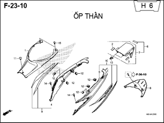 F23-10 – ỐP THÂN – HONDA WAVE RSX 110 (K07)