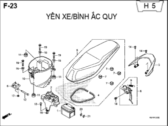 F23 – YÊN XE BÌNH ẮC QUY – HONDA WAVE RSX 110 (K07)