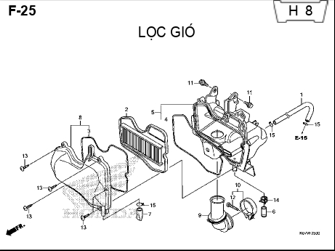 F25 – LỌC GIÓ – HONDA WAVE RSX 110 (K07)