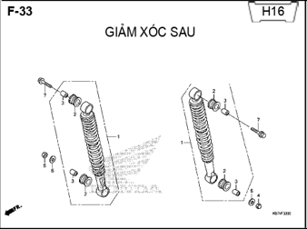 F33 – GIẢM XÓC SAU – HONDA WAVE RSX 110 (K07)