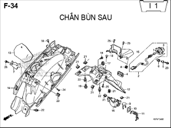 F34 – CHẮN BÙN SAU – HONDA WAVE RSX 110 (K07)