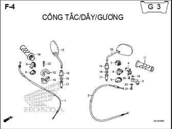 F4 – CÔNG TẮC DÂY GƯƠNG – HONDA WAVE RSX 110 (K07)