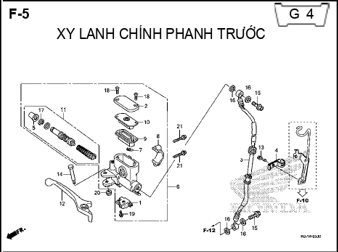 F5 – XY LANH CHÍNH PHANH TRƯỚC – HONDA WAVE RSX 110 (K07)