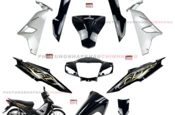 Bộ dàn áo (10 món) Wave A 110 2021 2022 màu Đen Bóng bản Tiêu Chuẩn, Dàn nhựa màu Wave Alpha 110 2017 2018 2019 2020 2023 2024 2025