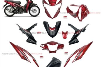 Bộ dàn áo Wave RSX 110 2021 2022 màu Đỏ Đen Phanh Đĩa Vành Nan Hoa (9 món), Bộ áo nhựa màu Wave Rsx 110 Thắng đĩa 2020 2023