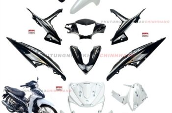 Bộ dàn áo Wave RSX 110 2016 màu Trắng Đen Phanh đĩa Vành nan hoa (11 món), Bộ nhựa màu Wave Rsx 110 2015 2017 2018 2019