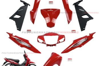 Bộ dàn áo (9 món) Wave A 110 2024 màu Đỏ *R389* bản Tiêu Chuẩn, Dàn nhựa màu Wave Alpha 110 2017 2018 2019 2020 2021 2022 2023 2025