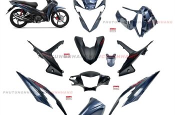 Bộ dàn áo Wave RSX 110 2020 màu Xanh Lam Xám Đen Vành Đúc (9 món), Bộ áo nhựa màu Wave Rsx 110 Phanh đĩa 2021 2022 2023