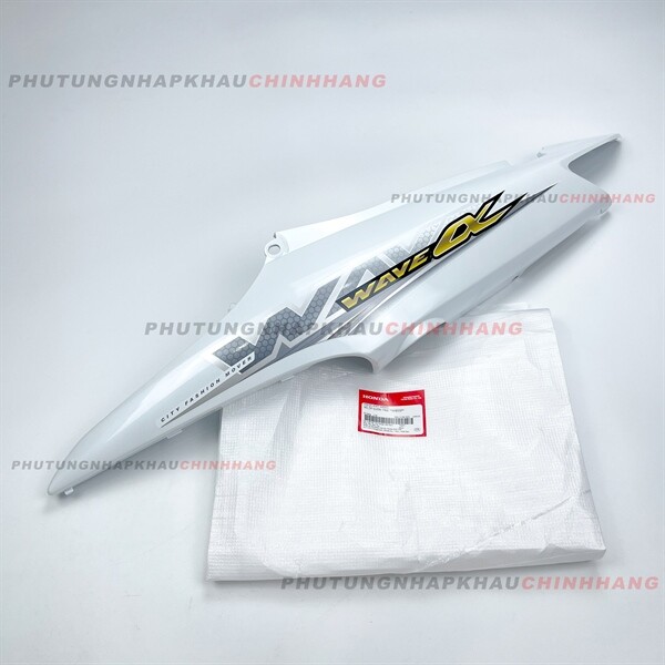 Ốp sườn trái Wave alpha 100 2006 2007 2008 2009 2010 trắng tem 16, ốp thân trái alpha 2011 2012 2013 2014 2015 2016 - 64650KWYA40ZC