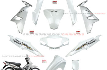 Bộ dàn áo (10 món) Wave A 110 2017 màu Trắng bản Tiêu Chuẩn, Dàn nhựa màu Wave Alpha 110 2018 2019 2020 2021 2022 2023 2024 2025