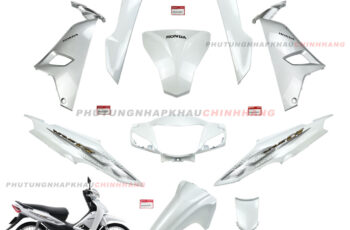 Bộ dàn áo (10 món) Wave A 110 2019 2020 màu Trắng bản Tiêu Chuẩn, Dàn nhựa màu Wave Alpha 110 2017 2018 2021 2022 2023 2024 2025