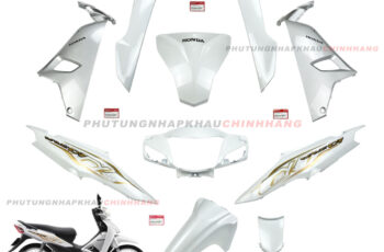 Bộ dàn áo (10 món) Wave A 110 2021 2022 màu Trắng bản Tiêu Chuẩn, Dàn nhựa màu Wave Alpha 110 2017 2018 2019 2020 2023 2024 2025