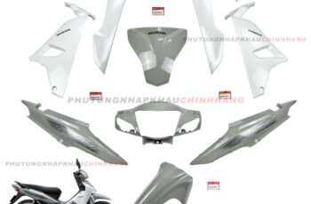 Bộ dàn áo (9 món) Wave A 110 2024 màu Xám Trắng bản Cổ Điển, Dàn nhựa màu Wave Alpha 110 2017-2025