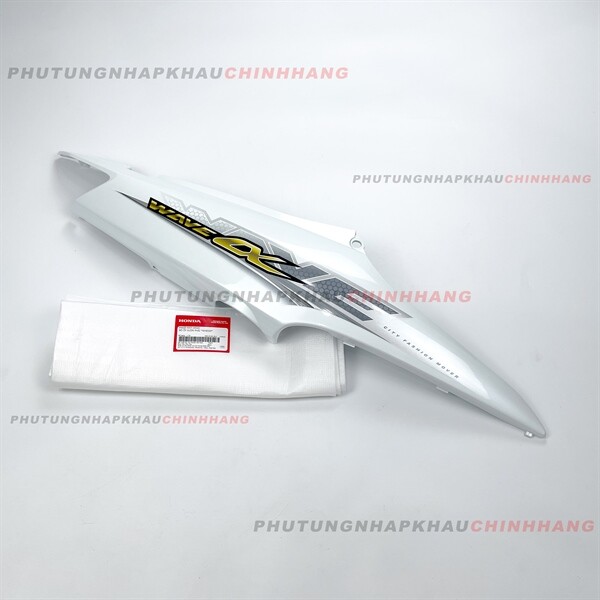 Ốp sườn phải Wave alpha 100 2006 2007 2008 2009 2010 trắng tem 13, ốp thân phải alpha 2011 2012 2013 2014 2015 2016 - 64600KWYA40ZC